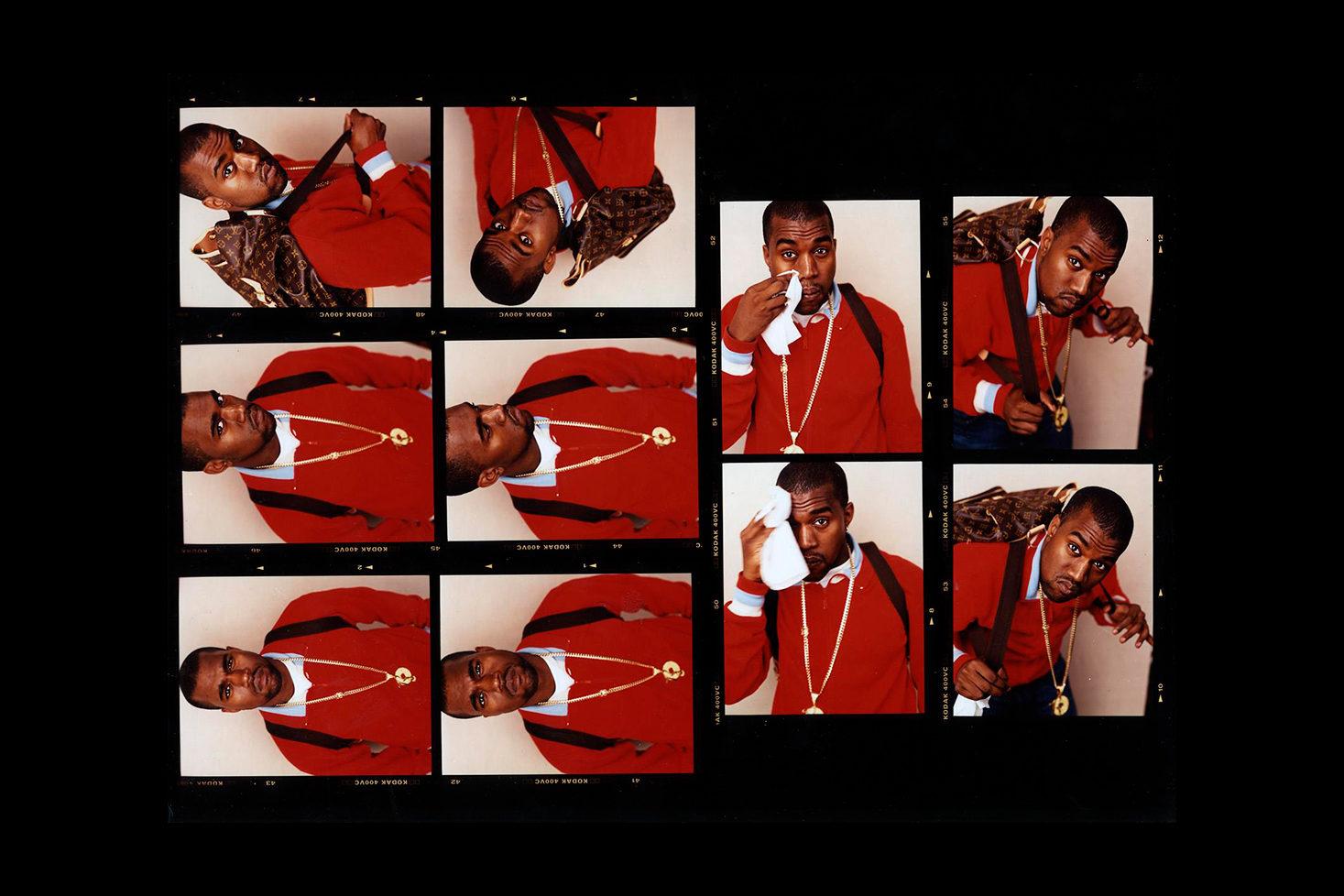 Kanye Westistä monen eri kuvan kollaasi.