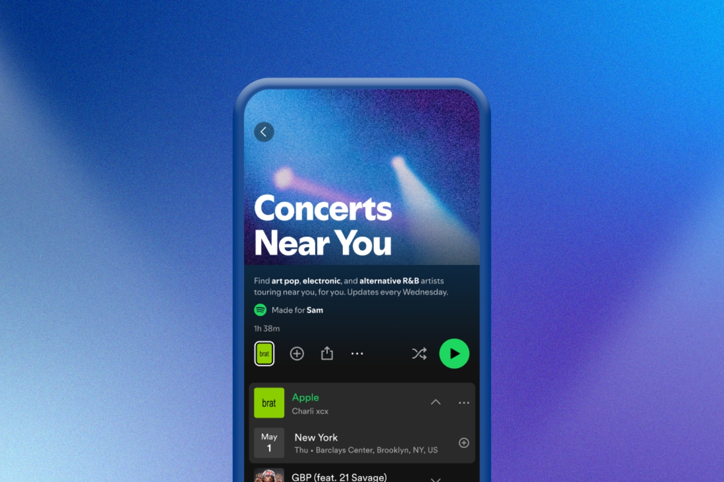 Spotify: Concerts Near You -soittolista