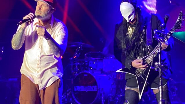 Limp Bizkit esiintymässä lavalla. Limp Bizkitin konsertti peruttiin!