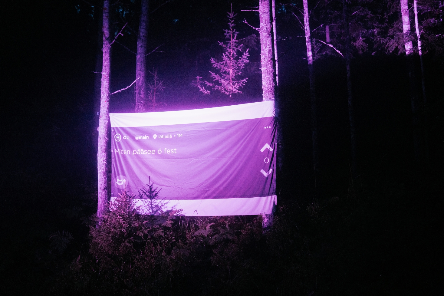 Ö Fest -mainoskyltti. Vallan keskittyminen puhuttaa!